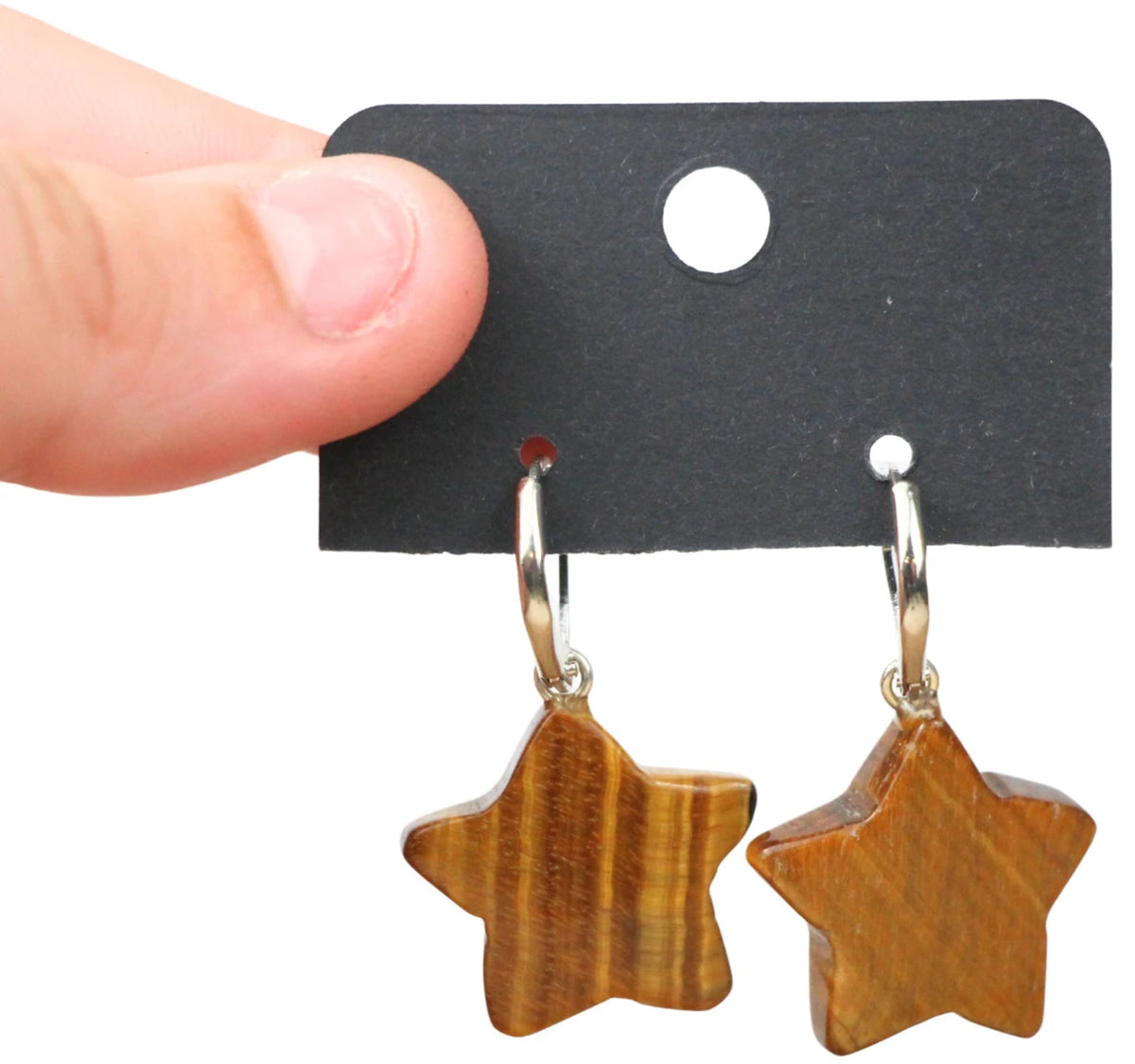 Tijgeroog ster oorbellen - fashion jewelry