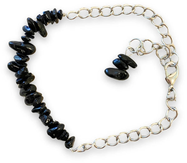 Toermalijn zwart bar edelsteen armband