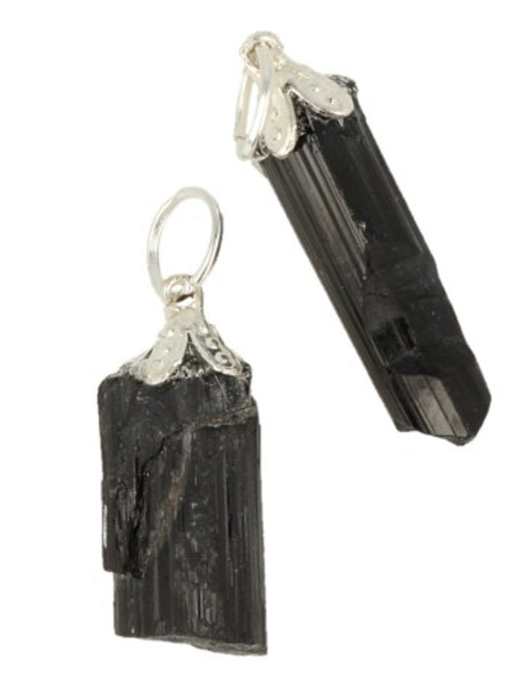 Toermalijn zwart ruw edelsteen hanger