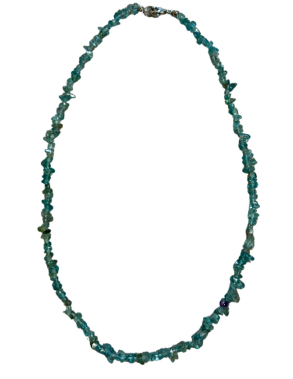 Topaas blauw edelsteen splitketting (fijn)