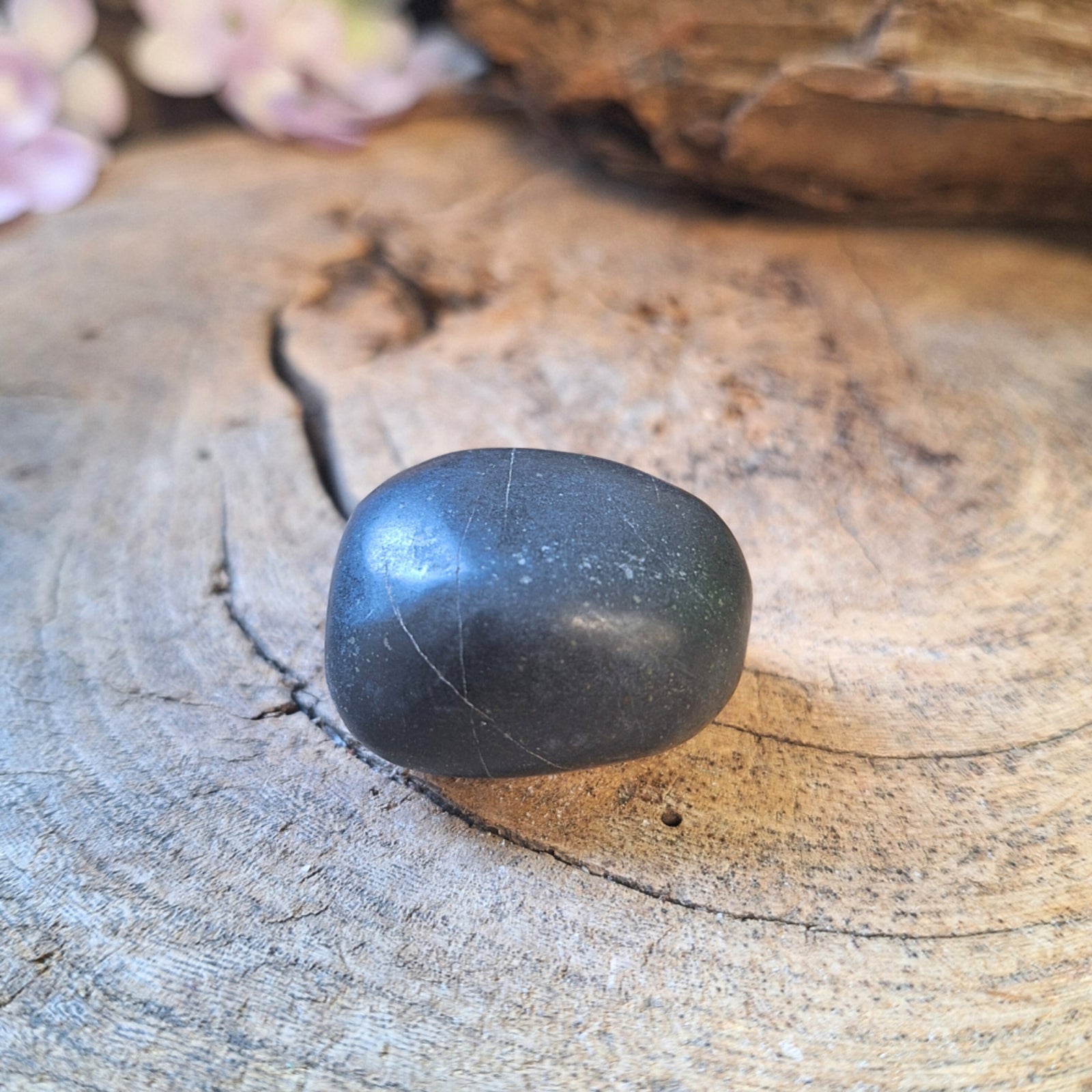 Trommelsteen 1 st. Basalt ca. 30 mm