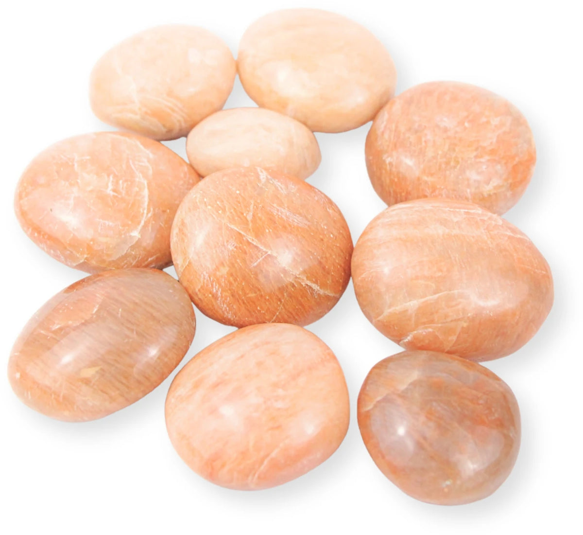 Trommelstenen 250 gr. Maansteen oranje (mt3)
