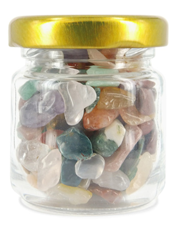 edelsteen trommelstenen mix in glas 60 gr
