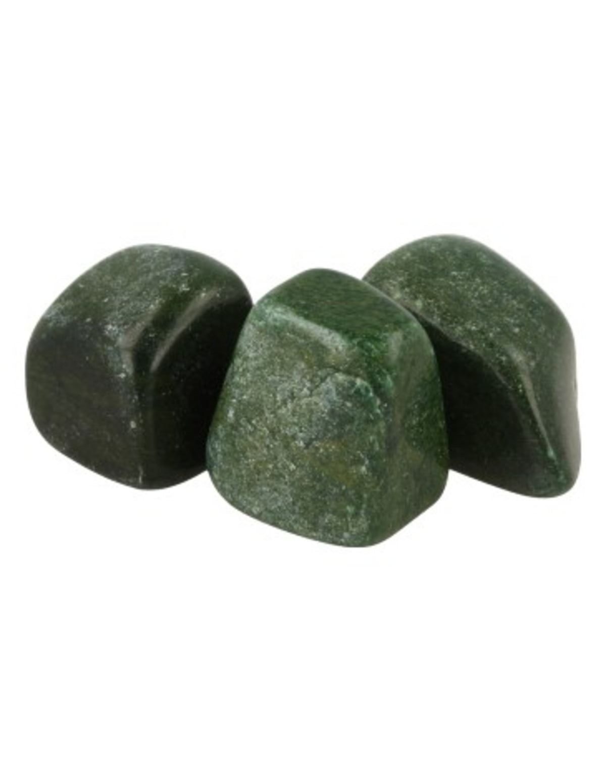 Verdiet 3 st. trommelstenen (Afr. Jade)
