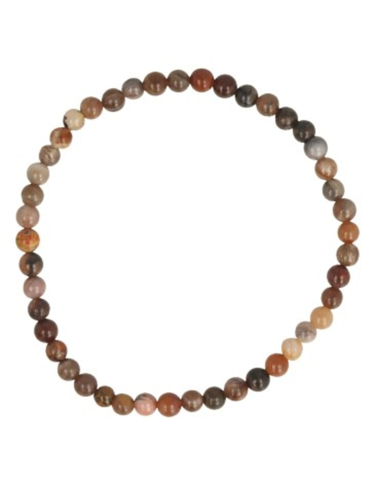 Versteend hout kralenarmband 4 mm