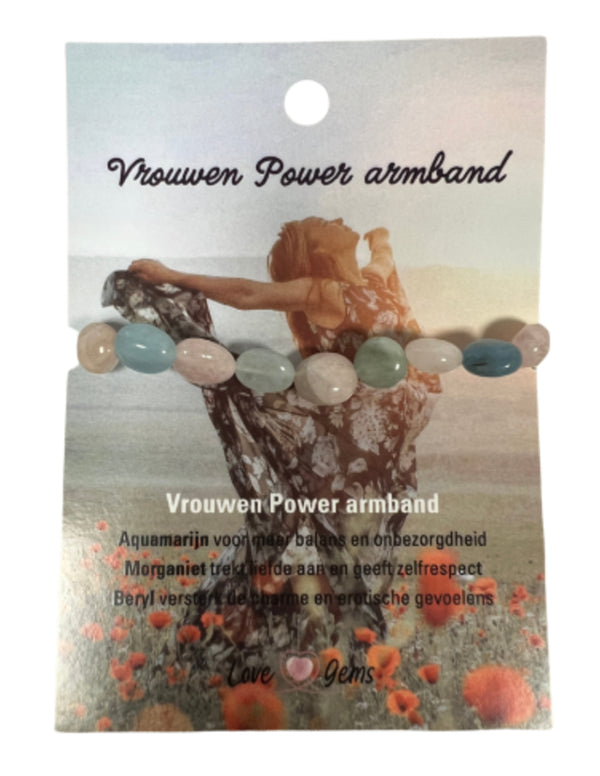 Vrouwen power edelsteen armband nugget - Love Gems