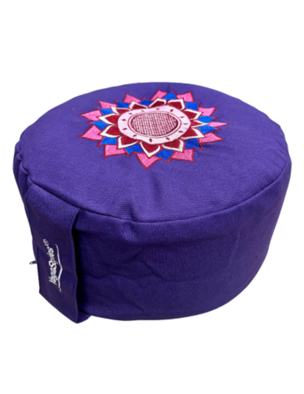 Design Meditatiekussen rond - Paars met Lotus