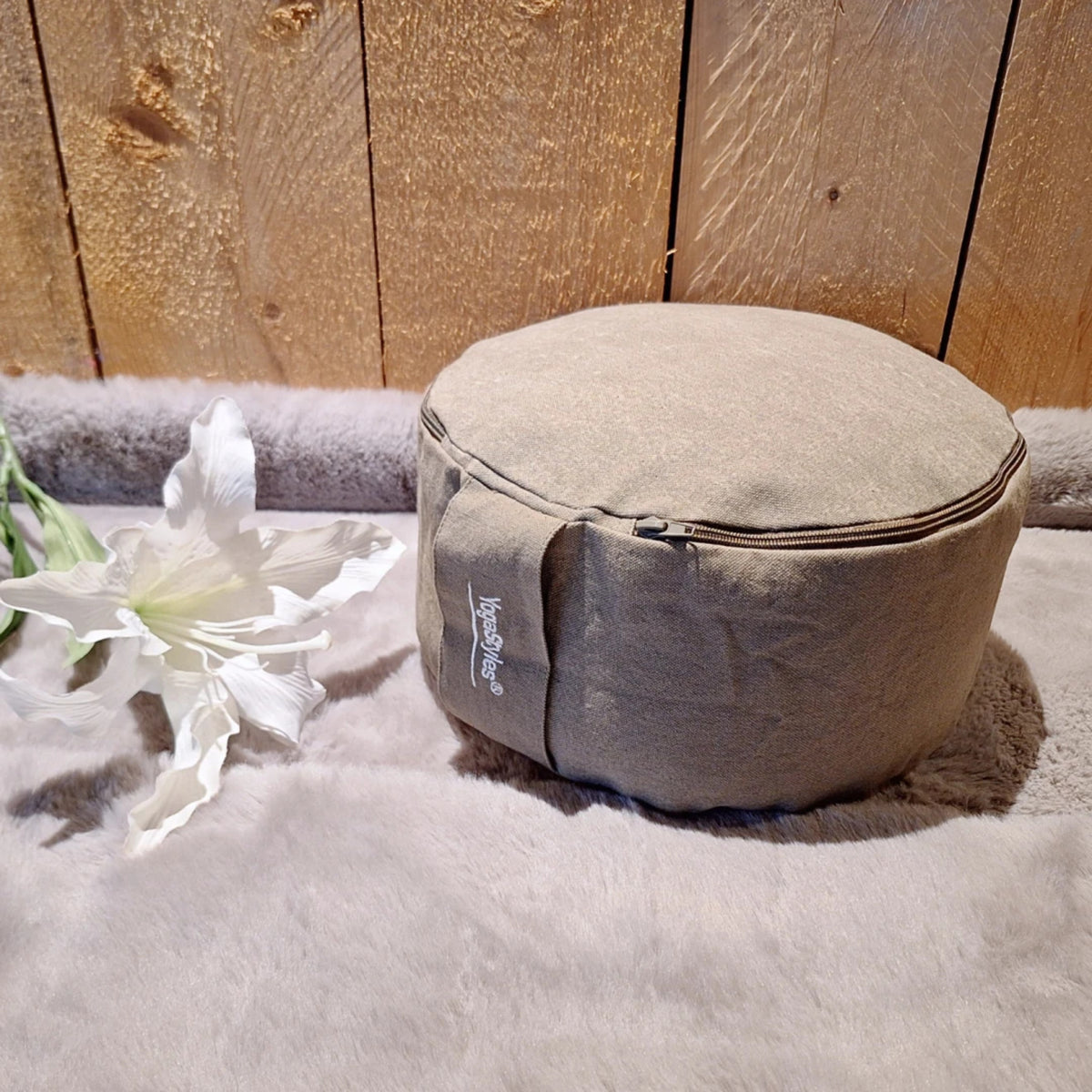 YogaStyles meditatiekussen design stone wash grijs