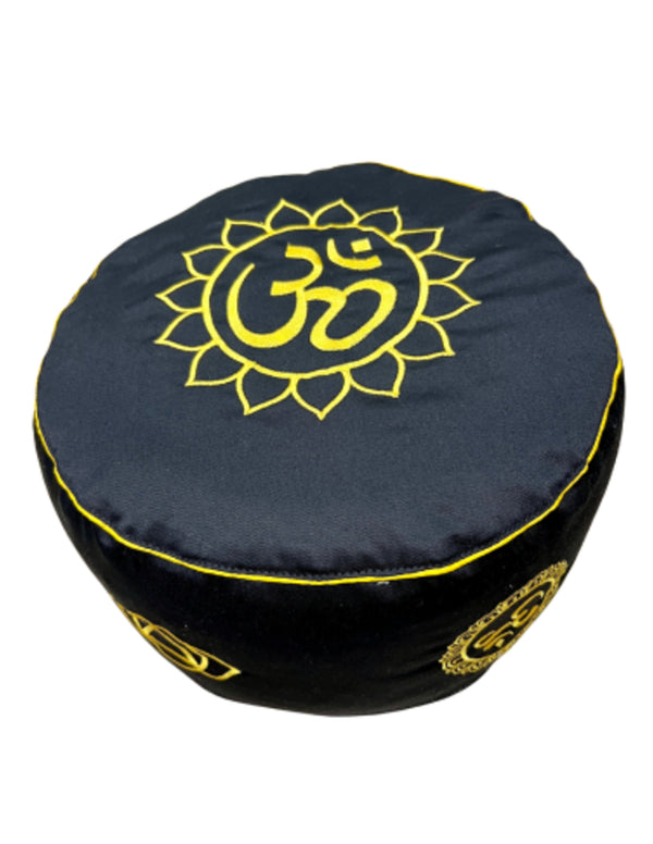 Meditatiekussen zwart met gouden Ohm - Symbolic serie