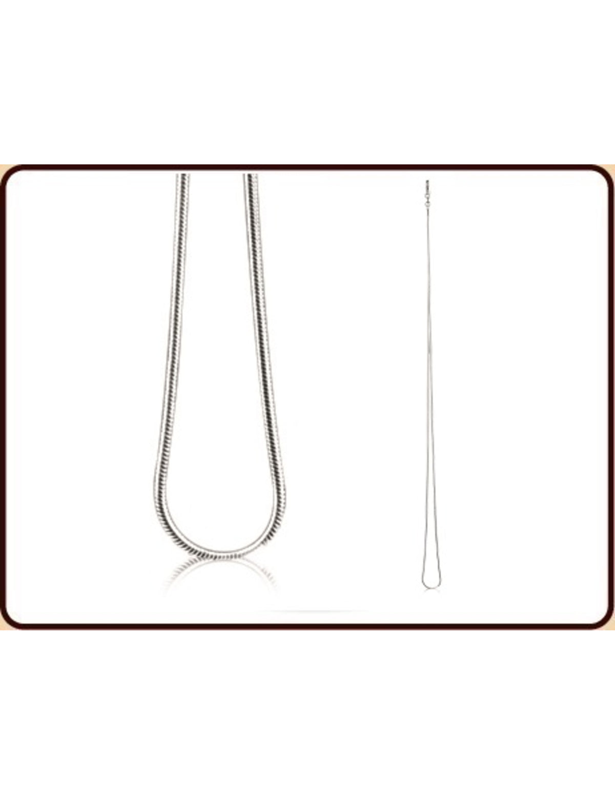 Zilveren collier snake 45 cm los